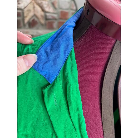 dress 100% silk green blue - Picture 10 of 12